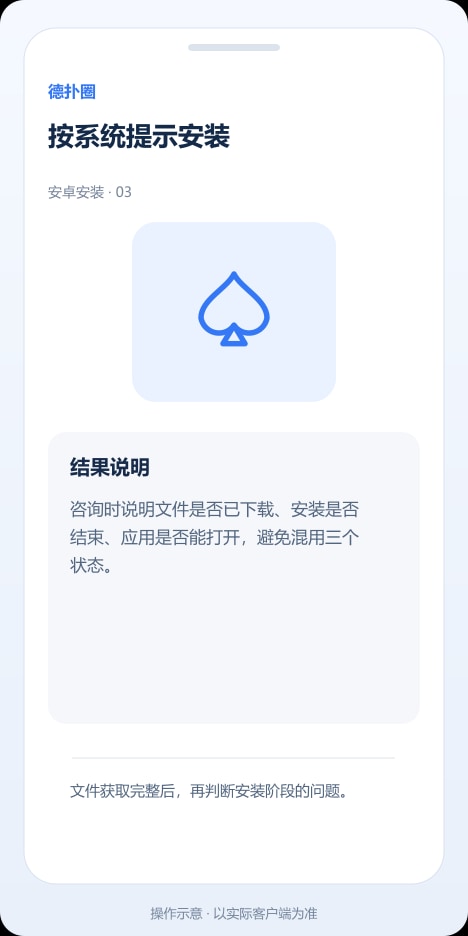 德扑圈 按系统提示安装操作示意